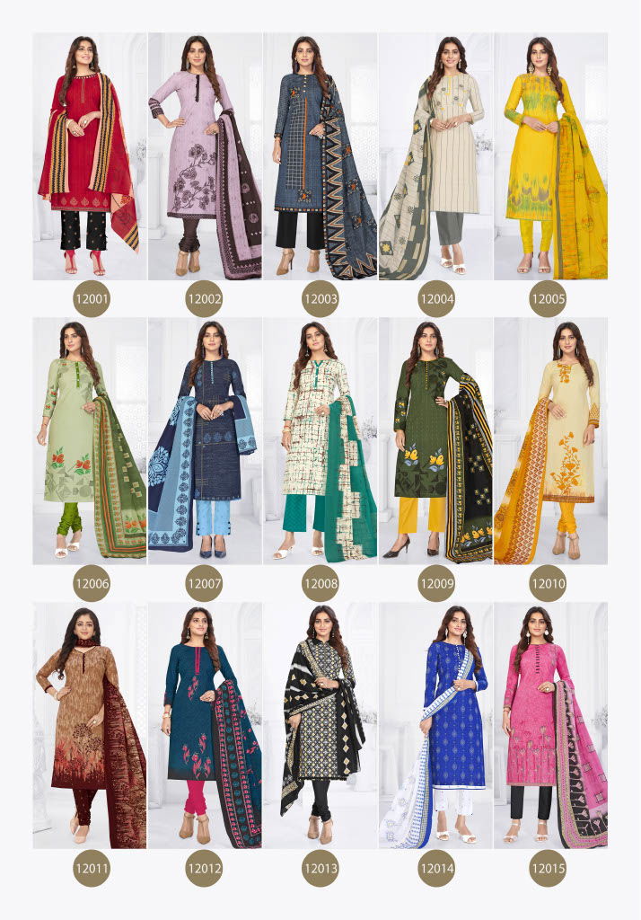 Mangal Shree Madhubala 12 Printed Designer Cotton Daily wear Dress Material Collection
